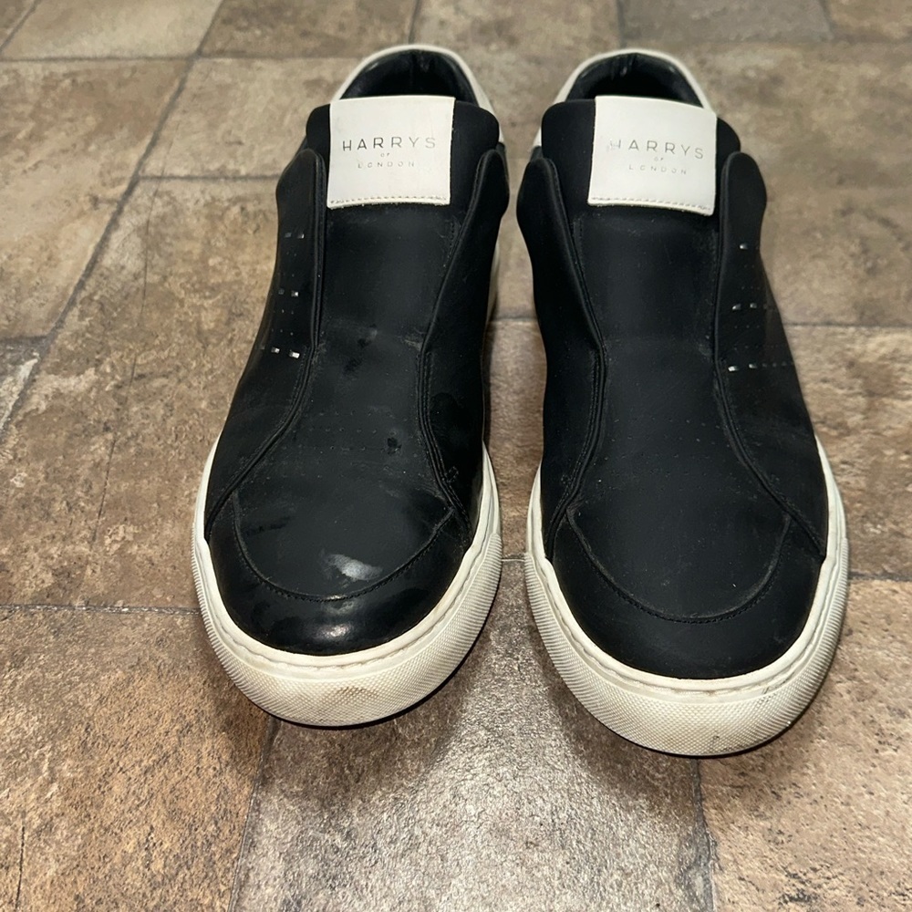 Harrys of London Men's Leather Slip On Low Top Sneakers White Sole EU 42 - Picture 4 of 9